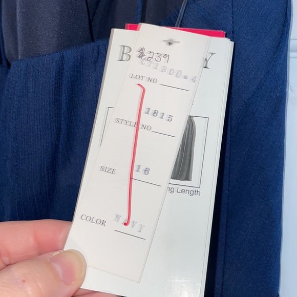 NWT Bari Jay Size 16 Navy formal prom bridesmaid halter dress - Picture 12 of 12